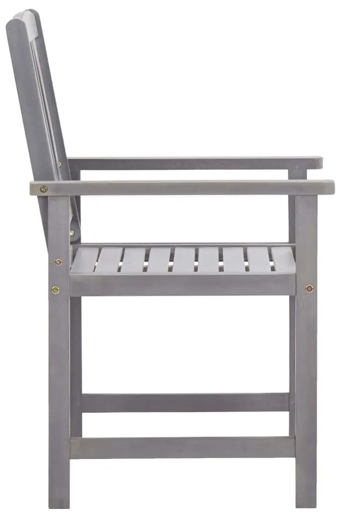 5 pcs conjunto de jantar para exterior acácia maciça cinzento