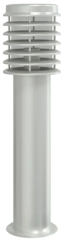 Candeeiro de chão para exterior 60 cm aço inoxidável prateado