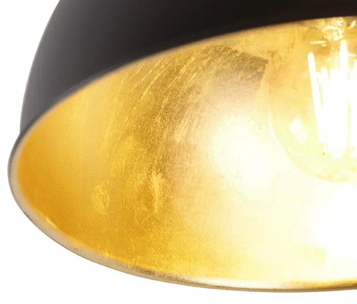Luminária de teto industrial preto & dourado 28 cm - Magnax Industrial