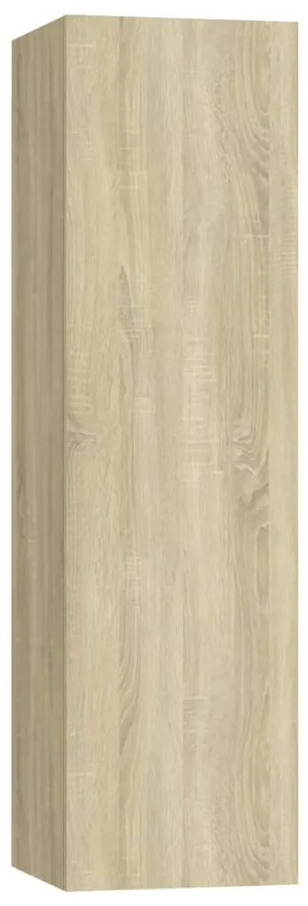 3 pcs conjunto móveis de TV derivados madeira carvalho sonoma