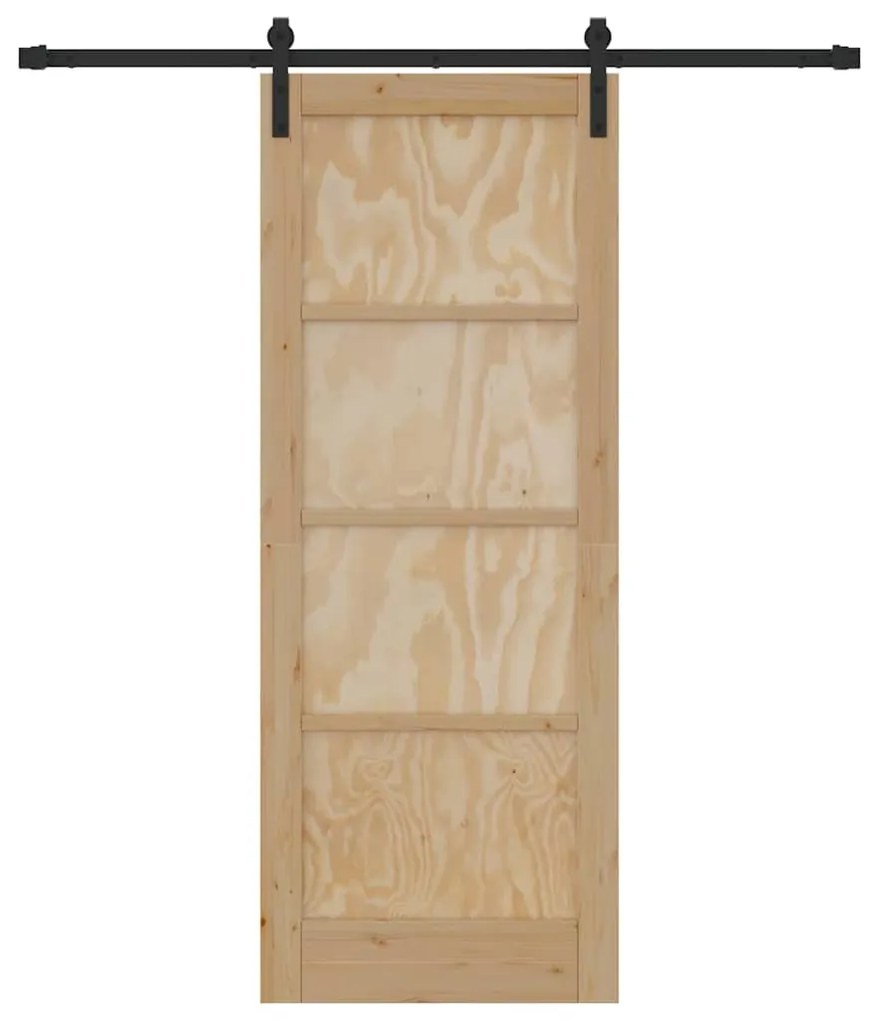 Porta Deslizante com Conjunto de Hardware 78x202 cm Madeira de Pinho M