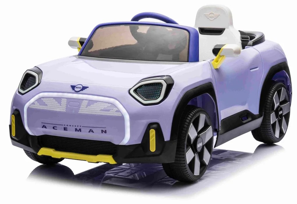 Carro elétrico para Crianças 12V Mini Concept Aceman 4x4, rodas borracha, couro ecológico Roxo