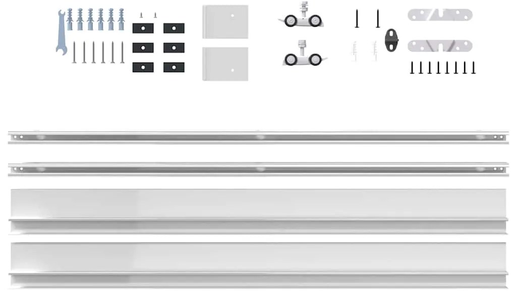 Kit de ferragens para porta de correr tira liga alumínio 200 cm