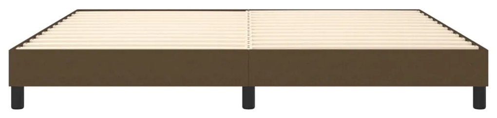 Estrutura de cama sem colchão 200x200 cm tecido castanho-escuro
