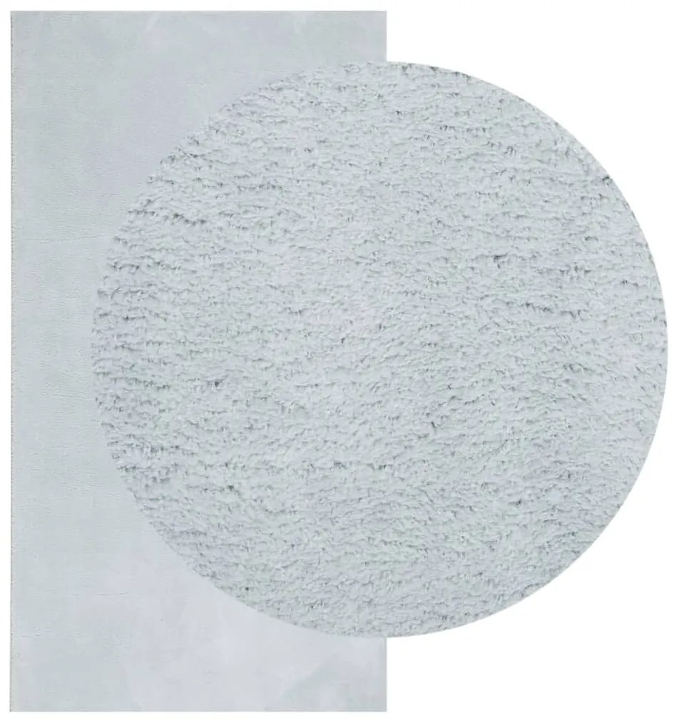 Tapete pelo curto macio e lavável HUARTE 60x110 cm azul