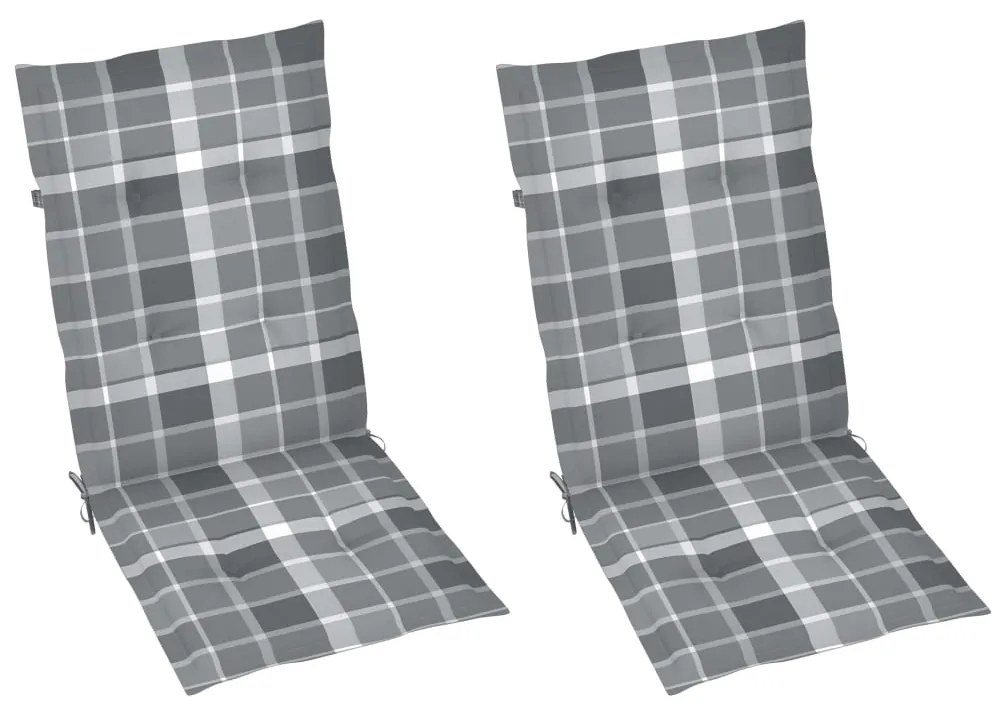 Cadeiras jardim reclináveis c/ almofadões 2 pcs acácia maciça