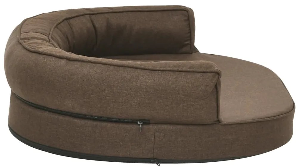 Cama para cães ergonómica 75x53 cm aspeto linho castanho