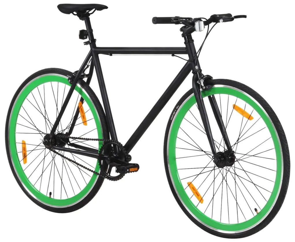 Bicicleta de mudanças fixas 700c 51 cm preto e verde