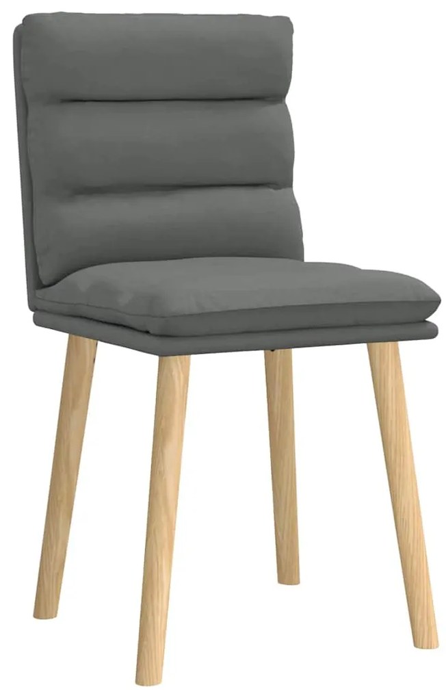 Cadeiras de jantar 2 pcs tecido cinzento-escuro