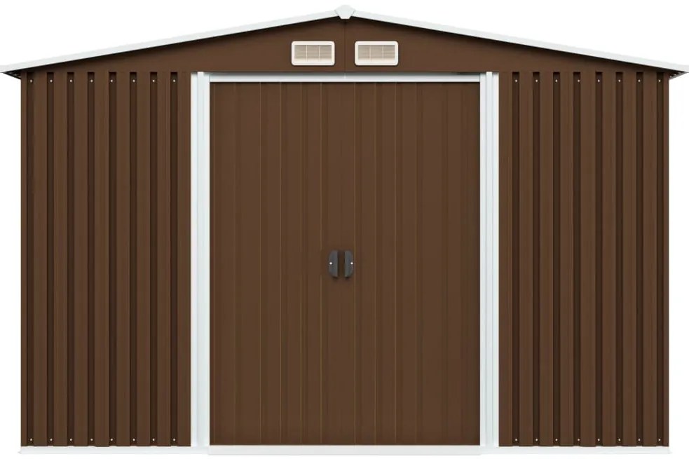 Abrigo de jardim 57x205x178 cm aço castanho