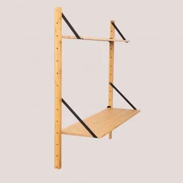 Estante de Parede Modular de Bambu Kolex Preto & Prateleira 2 - Sklum
