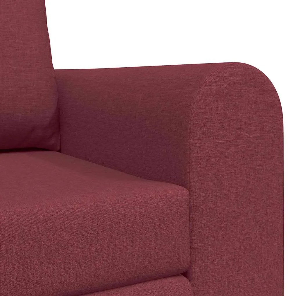 Sofá Cama de Chão 2-em-1 Vermelho Vinho 148x71x83 cm Tecido