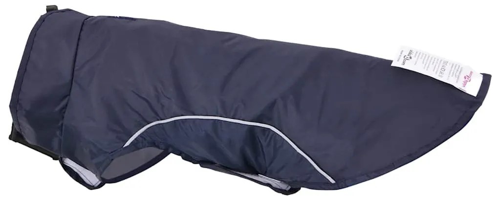 Capa de chuva para cães com tiras reflectoras azul-marinho XS