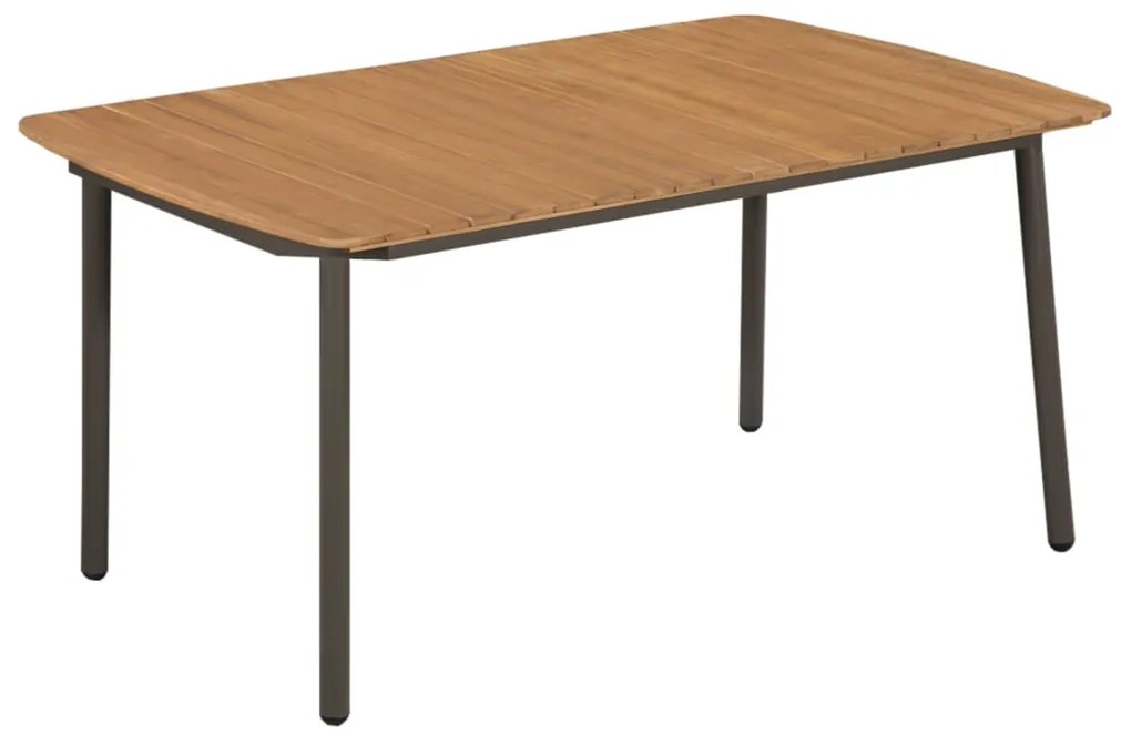 44234 vidaXL Mesa de jardim 150x90x72 cm madeira de acácia maciça e aço