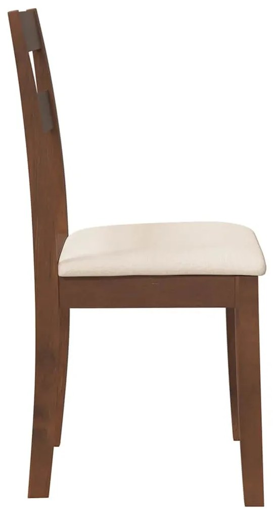 Cadeiras de jantar com almofadões 2 pcs madeira maciça castanho