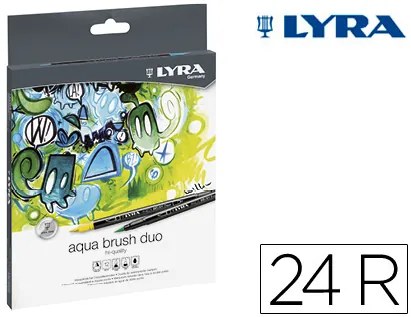Marcador Lyra Aqua Brusf Duo Caixa de 24 Cores