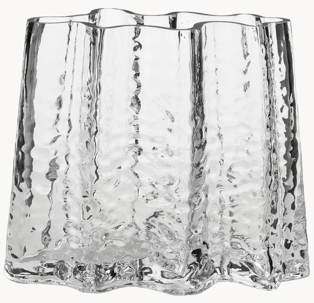 Jarra de vidro com textura artesanal Gry, Alt 19 cm