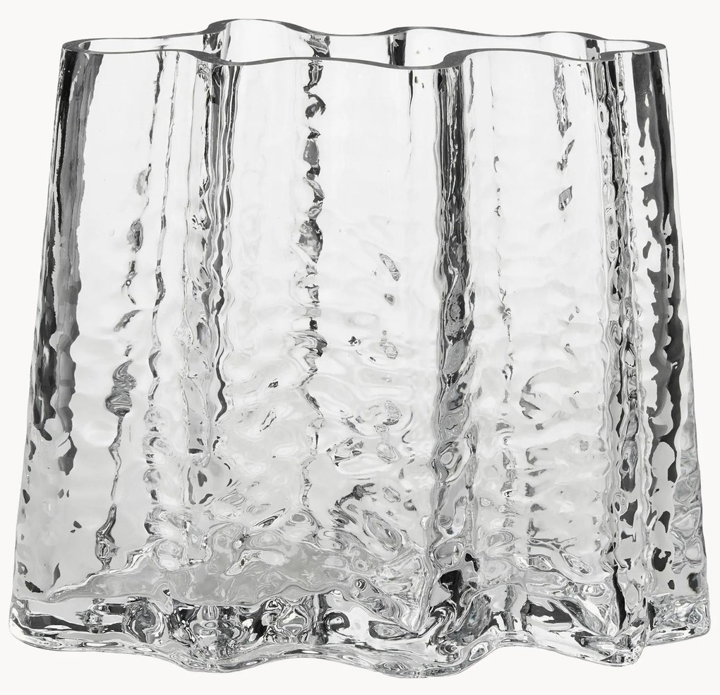 Jarra em vidro com textura artesanal Gry, Alt 19 cm