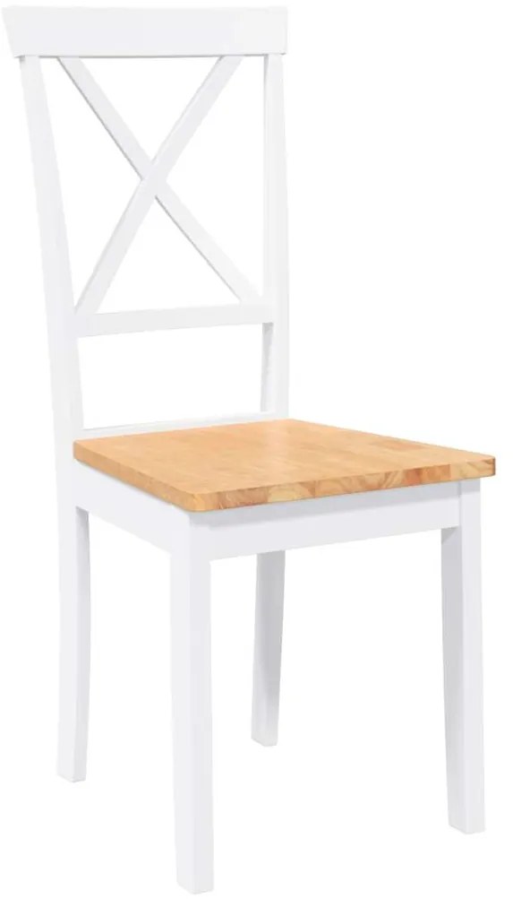 Cadeiras de jantar 2 pcs madeira de seringueira maciça branco