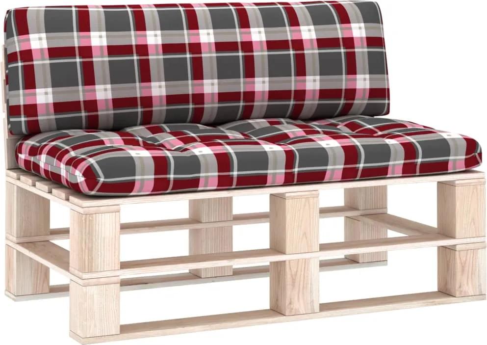 Almofadões para sofás de paletes 2 pcs padrão vermelho xadrez