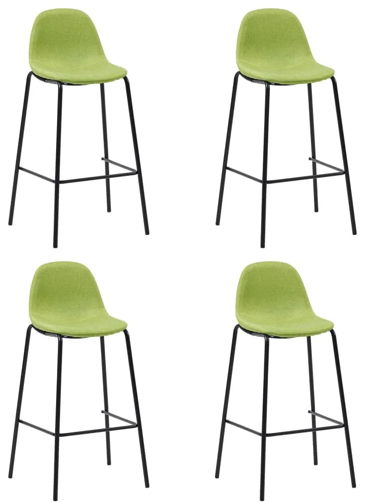 vidaXL Cadeiras de bar 4 pcs tecido verde
