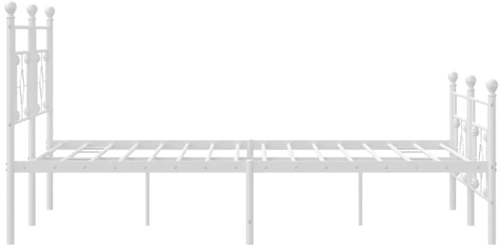 Estrutura de cama com cabeceira e pés 180x200 cm metal branco