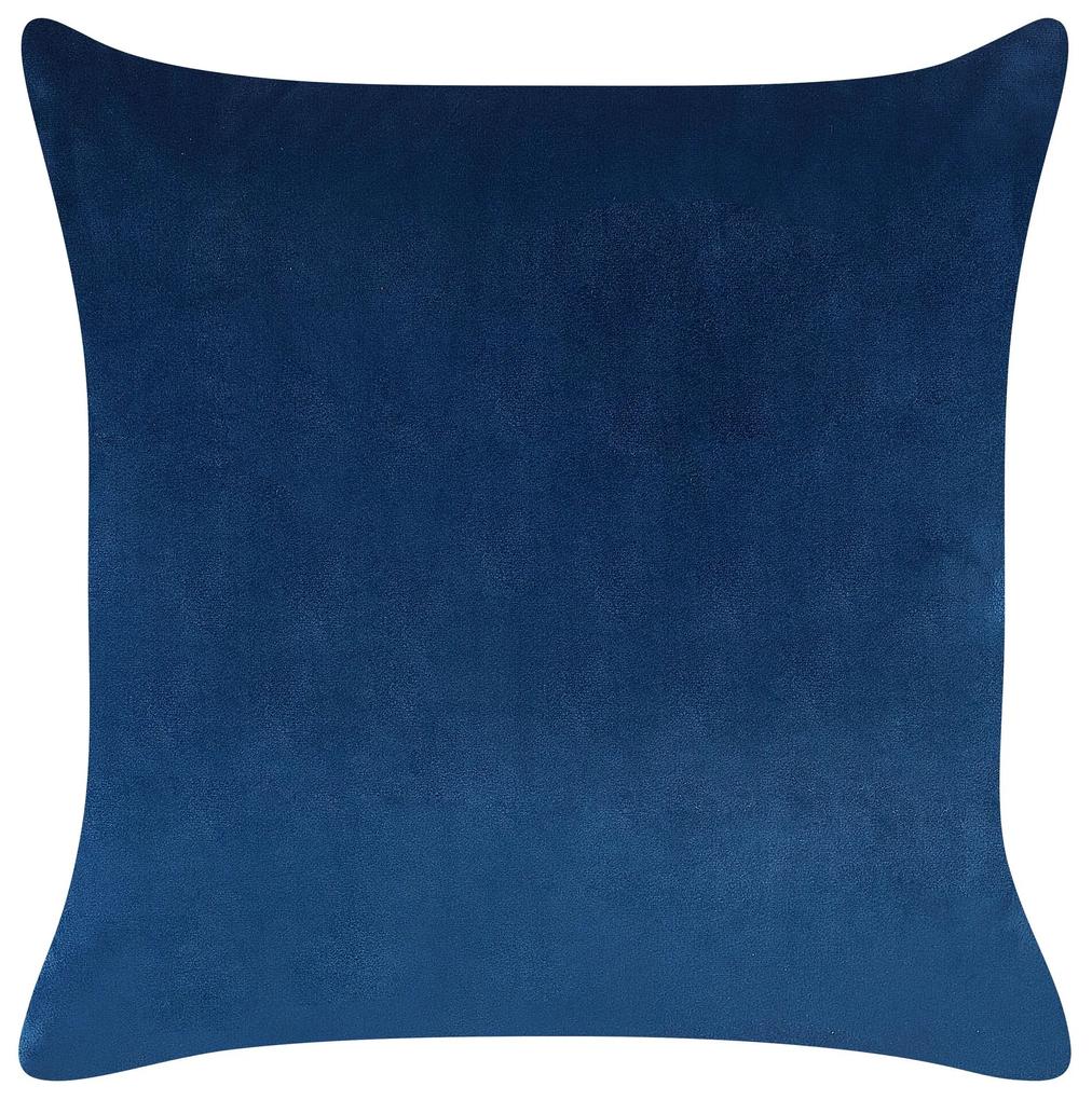Conjunto de 2 almofadas decorativas em veludo azul marinho 45 x 45 cm MARULA Beliani