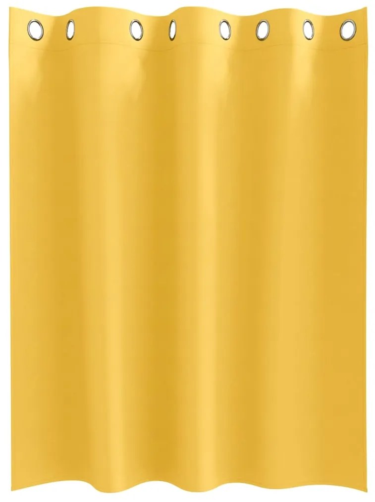 Cortinas 2 pcs amarelo mostarda 140 x 140 cm Poliéster