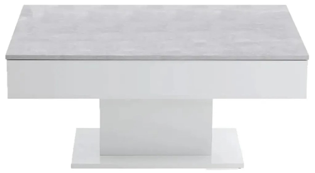 FMD Mesa de centro cinzento cimento e branco