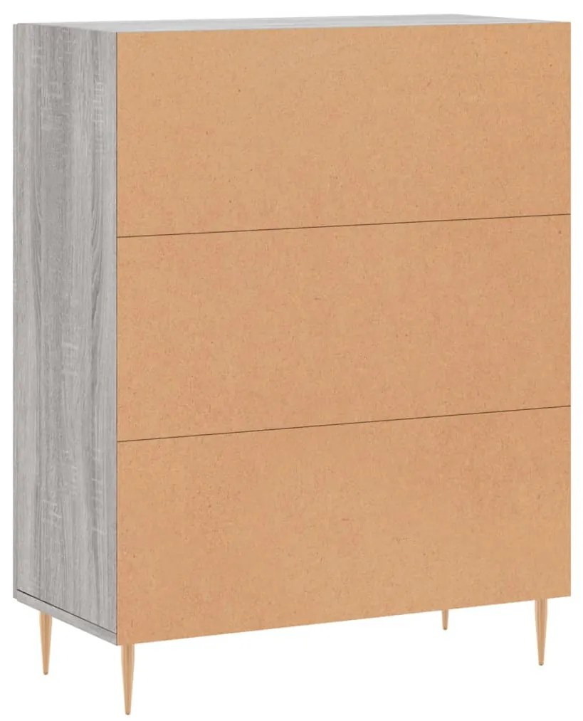 Aparador 69,5x34x90 cm derivados de madeira cinzento sonoma