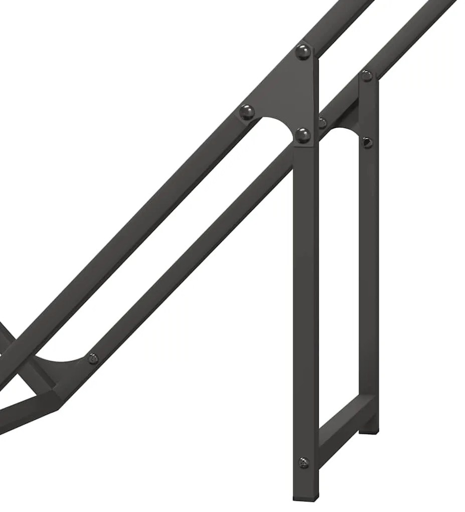 Suporte para lenha 100x25x100 cm aço laminado a frio preto