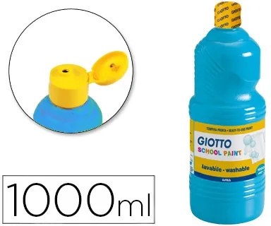 Guache Escolar Lavavel Giotto 1000 ml Azul Cyan