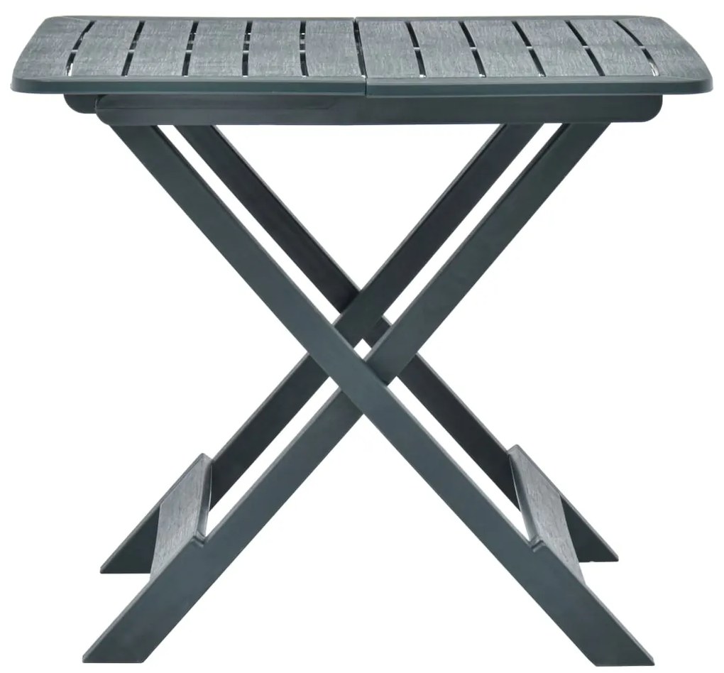 Mesa de jardim dobrável 79x72x70 cm plástico verde