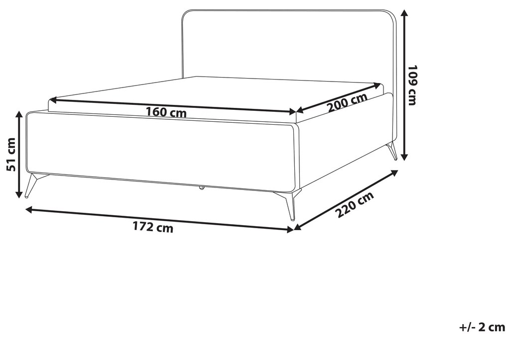 Cama de casal em tecido bouclé creme 160 x 200 cm VALOGNES Beliani