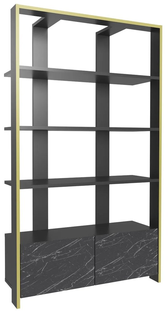 Estante Elena – Preto Mármore – 93,6 cm x 160 cm x 31,5 cm