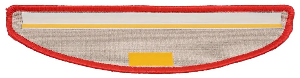 Tapetes de escadas 10 pcs 56x17x3 cm vermelho