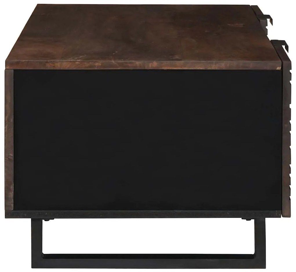 Mesa de Centro - 100x54x40 cm, de madeira maciça e com design legal.