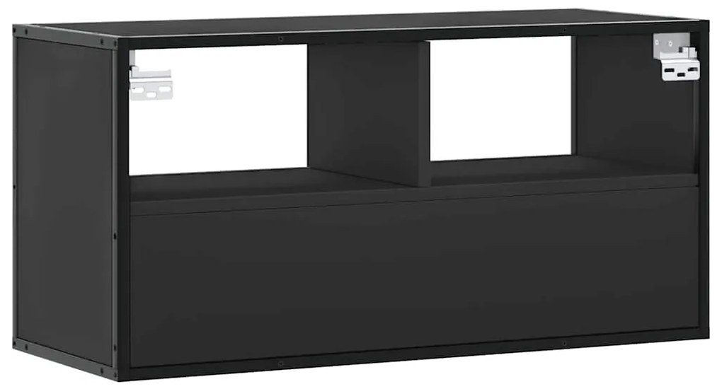 Móvel para TV 80x31x39,5 cm derivados de madeira/metal preto