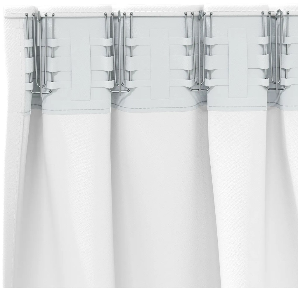 Cortinas opacas 2 pcs Branco Puro 245 x 140 cm Poliéster