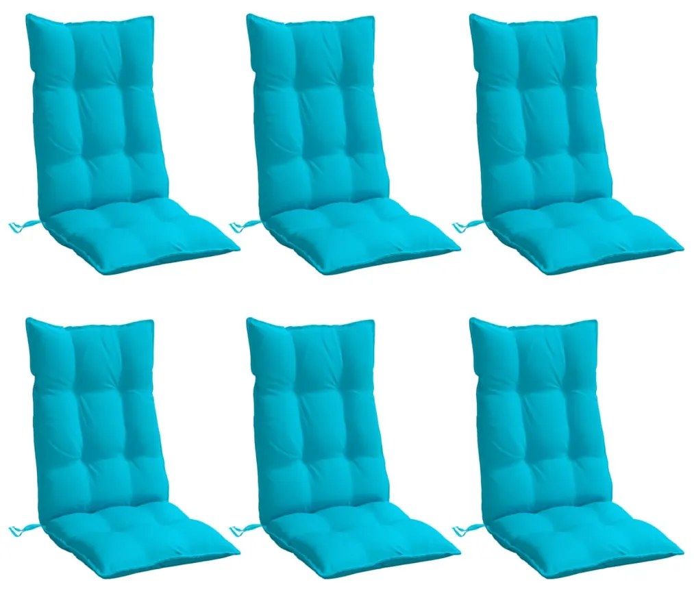 Almofadões cadeira de encosto alto 6 pcs tecido oxford turquesa