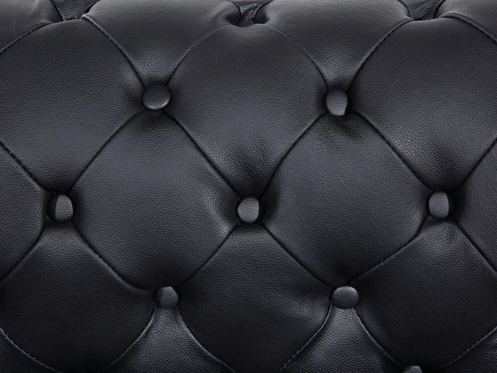 Poltrona em pele genuína preta CHESTERFIELD Beliani