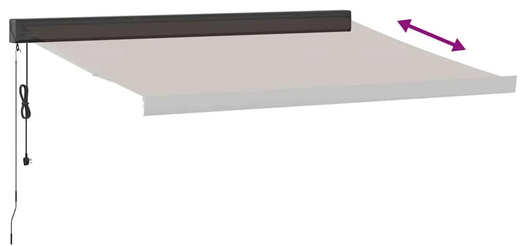 Toldo retrátil automático 300x250 cm castanho