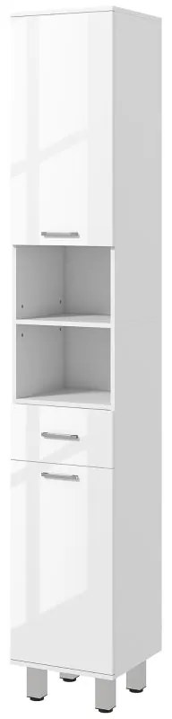 Armário Alto Damise de Casa de Banho de 180cm - Branco - Design Modern
