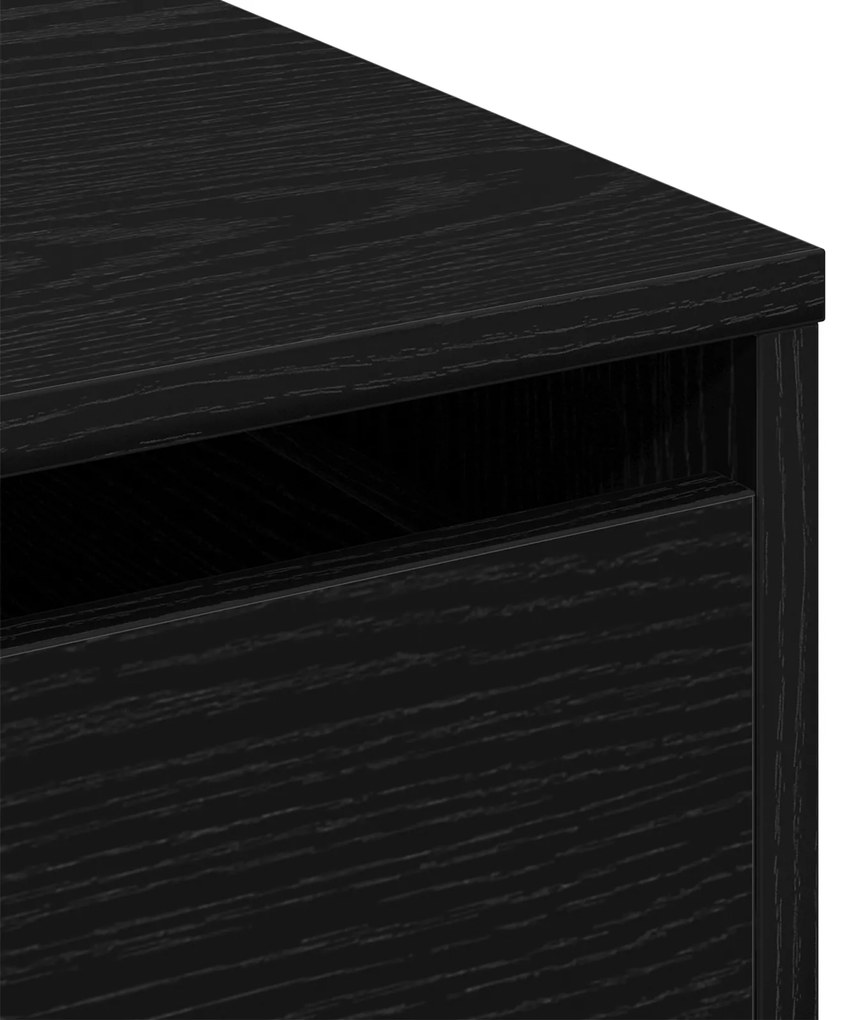 Cômoda de Canto Preto Carvalho 40x41x76 cm Madeira Derivada