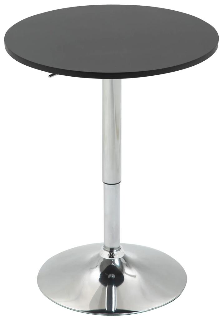 HOMCOM Mesa de bar ajustável em altura com base redonda e antideslizante para cozinha sala de jantar Ø60x69-93 cm Preto | Aosom Portugal