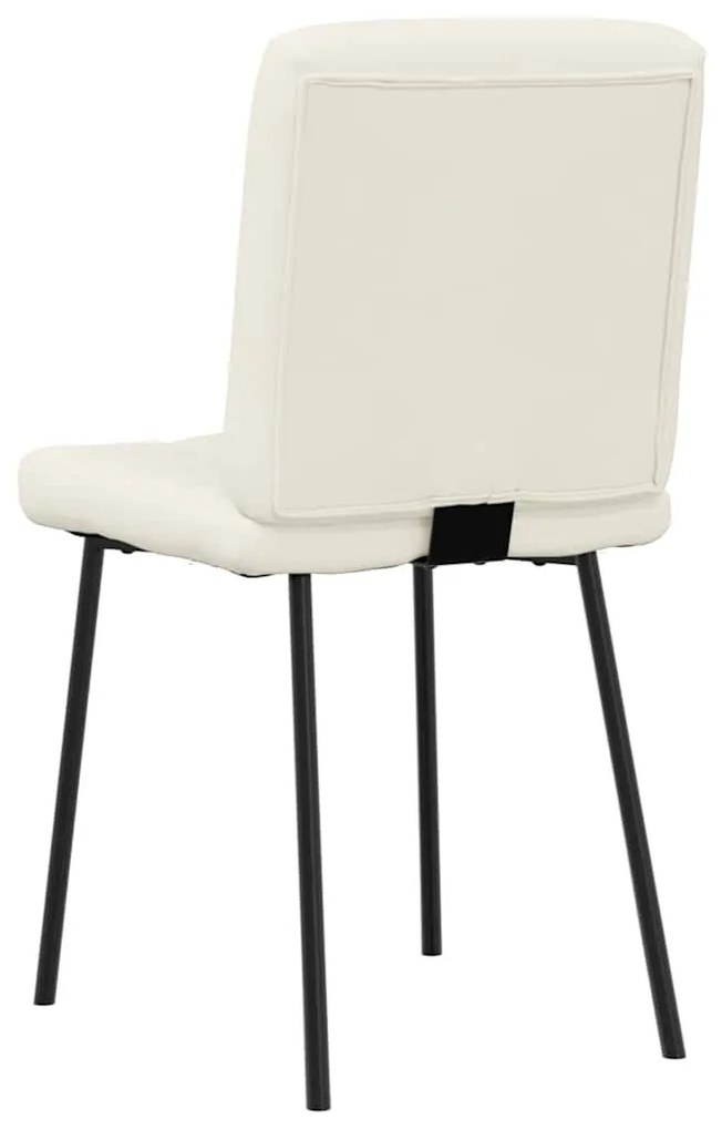Cadeiras de jantar 2 pcs veludo cor creme