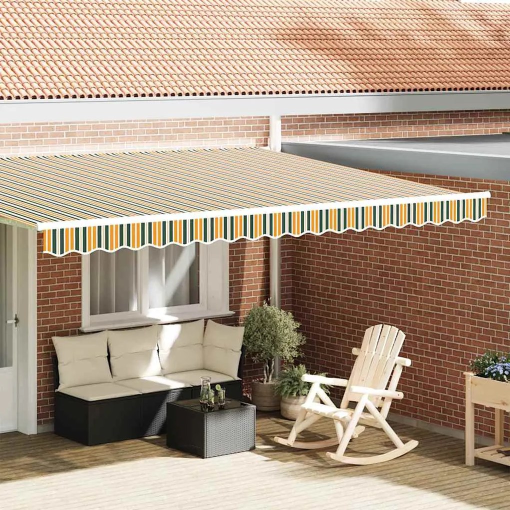 vidaXL Valência de Toldos pra Estrutura de 4,5 m Verde e Amarelo 4,3x0,2 m