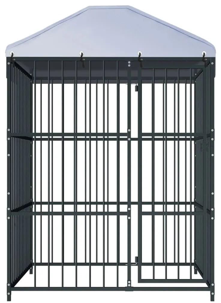Canil de exterior com telhado 150x150x210 cm