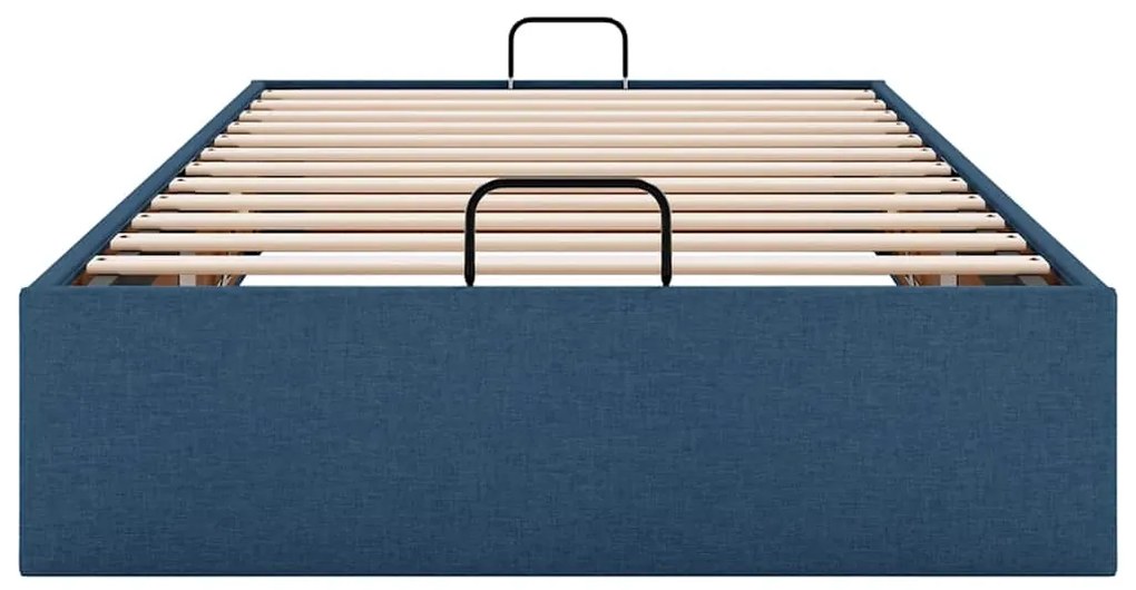 Estrutura de cama otomana sem colchão 100x200 cm tecido azul