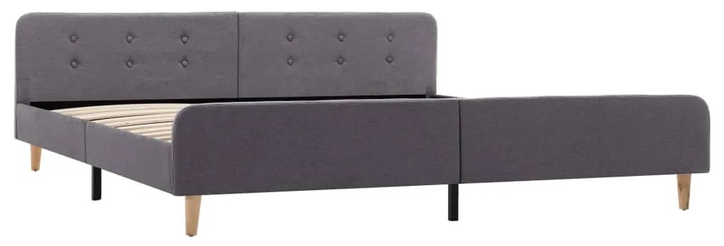Estrutura de cama em tecido 180x200 cm cinzento-claro